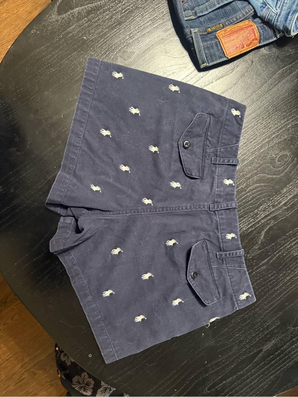 Ralph Lauren Embroidered High-Waist Navy Women's Shorts - Picture 5 of 5